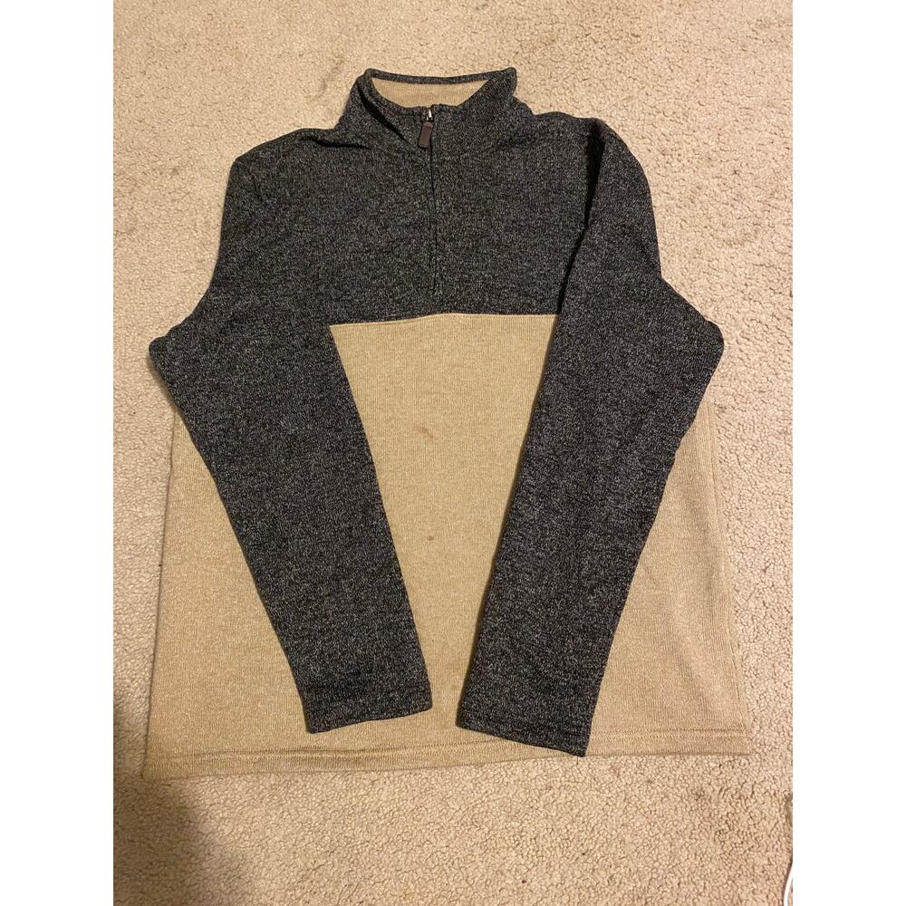 IZOD Sweater Fleece Mens Long Sleeve Quarter-Zip Pullover Sz M